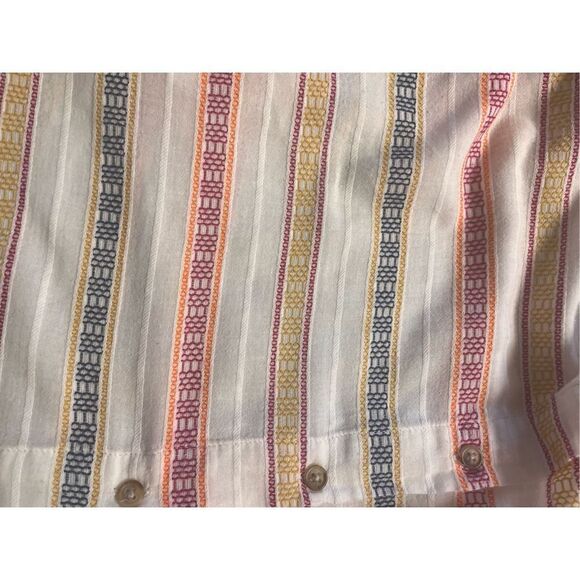 Sundance blouse multi color stripe 100% cotton sz M - Picture 3 of 4